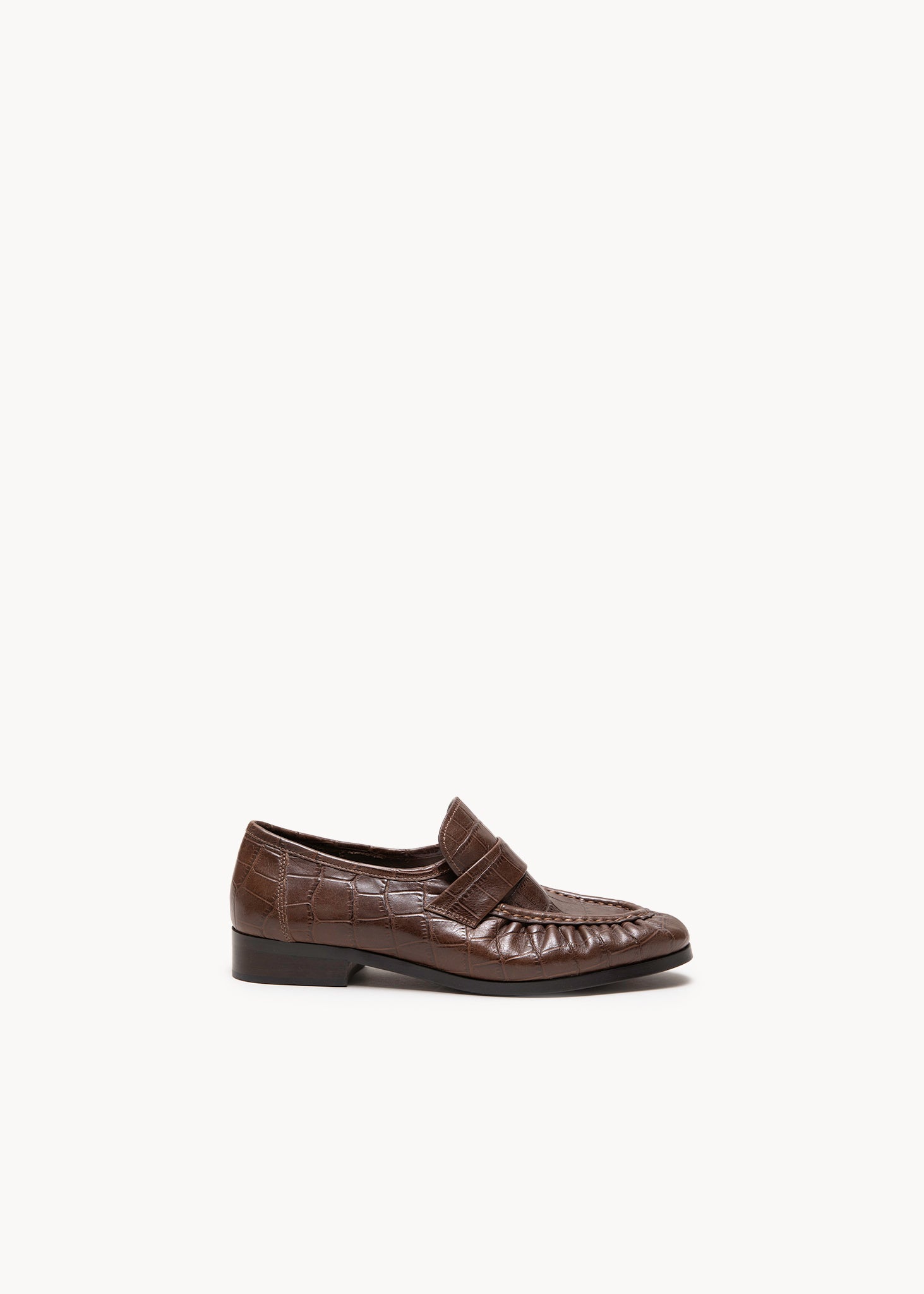 ANGELICA - COCOA BROWN COCCO LEATHER MOCASSINS