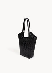 LIMITED 004  - BLACK INK WOVEN LEATHER BAG