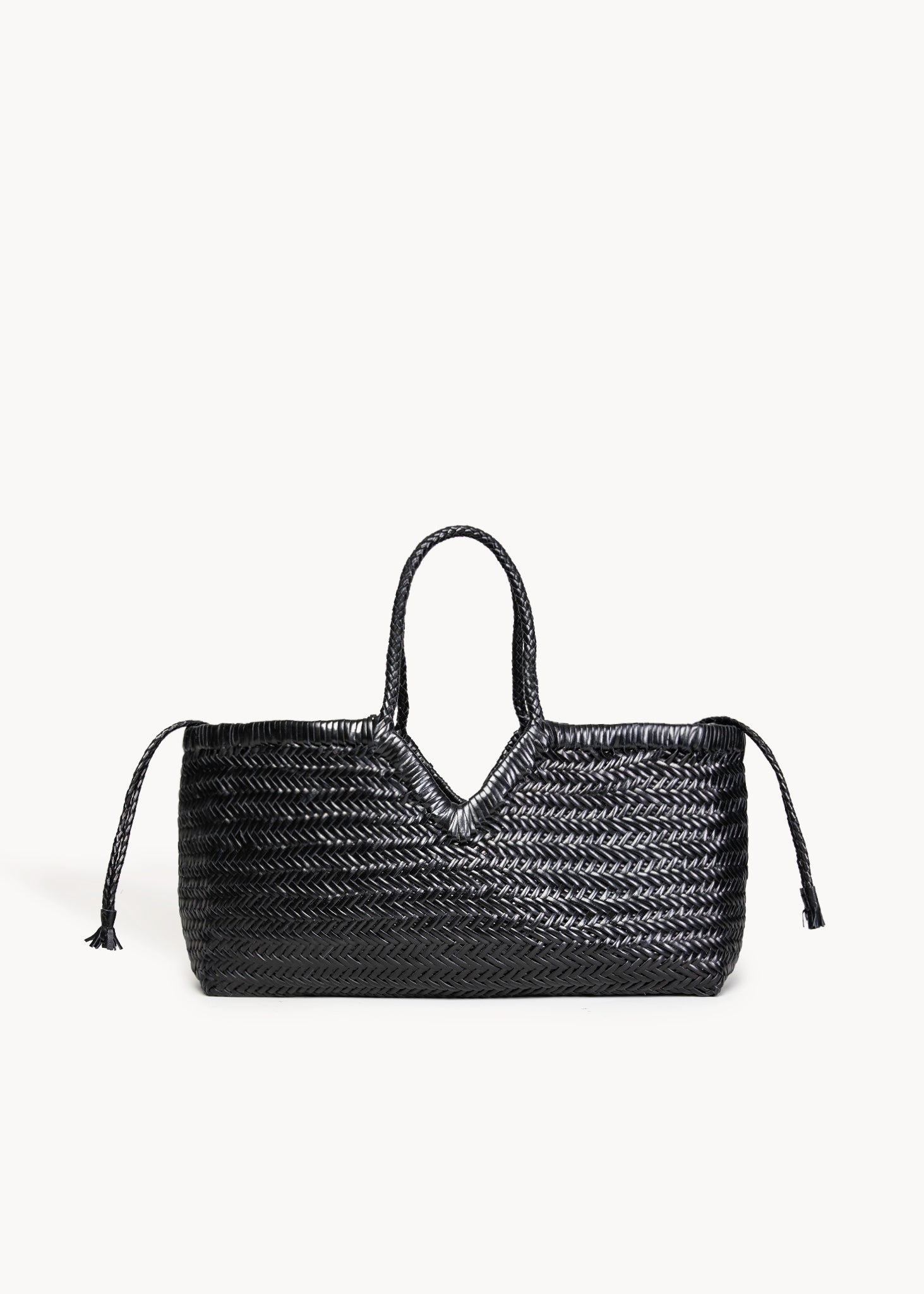 TINSLEY  - BLACK INK BIG WOVEN LEATHER BAG