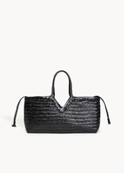 TINSLEY  - BLACK INK BIG WOVEN LEATHER BAG