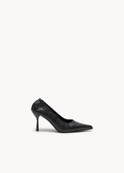 SATINE - DÉCOLLETÉ IN PELLE STAMPA COCCO NERO ONICE