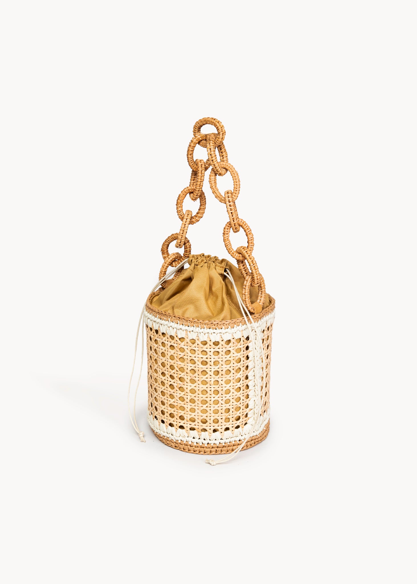 TOLLY  - VANILLA AND NATURAL CROCHET BAG