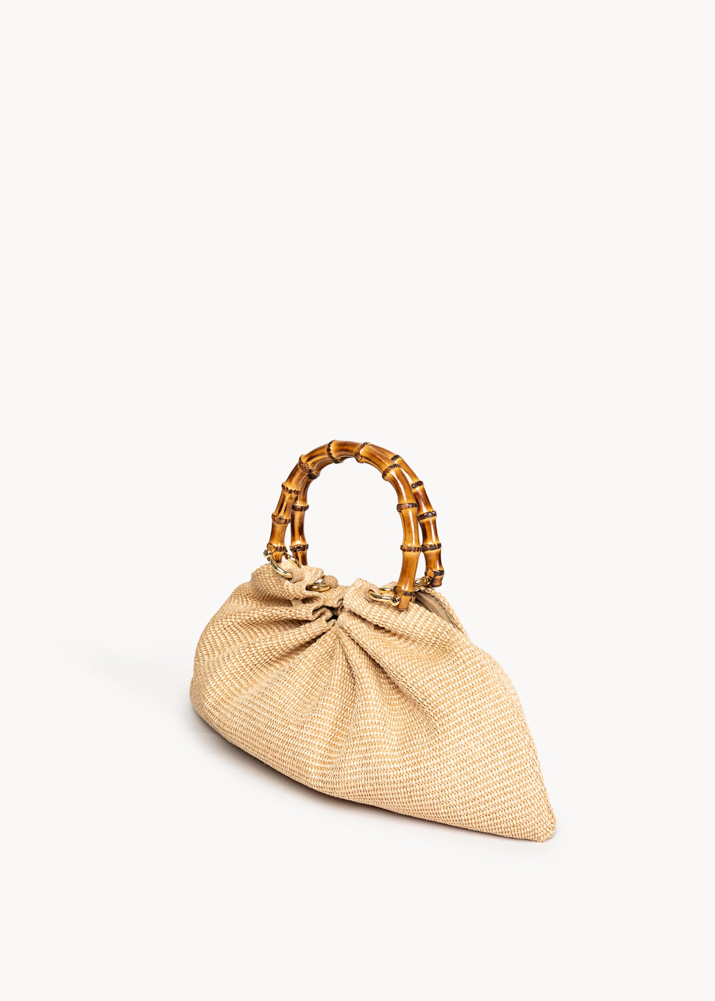 TECLA - BORSA IN RAFIA NATURALE CON MANICI IN BAMBOO