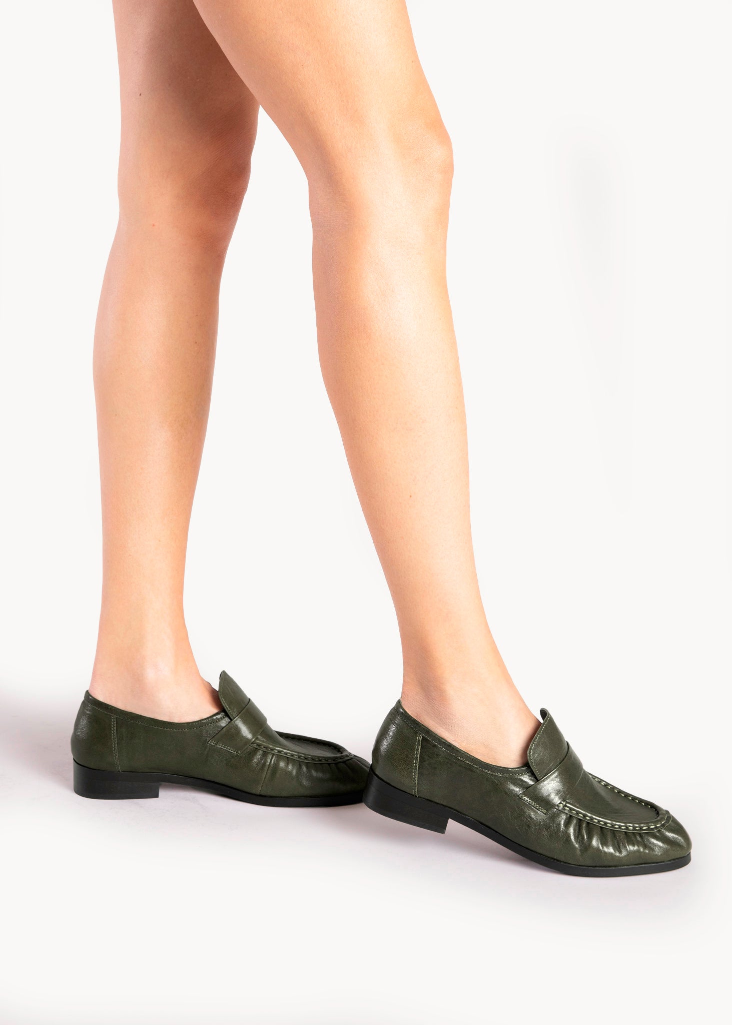 ANGELICA - MOCASSINI IN PELLE STAMPA COCCO EDEN GREEN