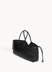 TINSLEY  - BLACK INK BIG WOVEN LEATHER BAG