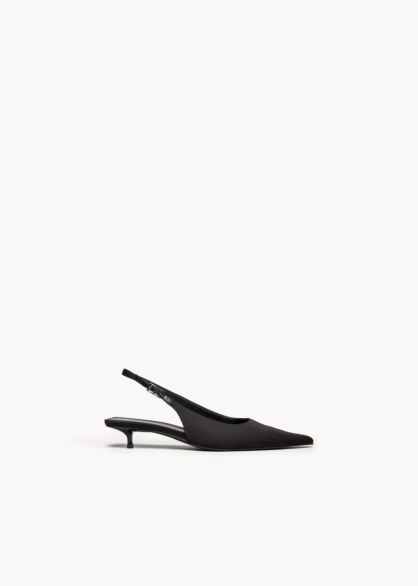 TANISHA - TECH SATIN BLACK SLINGBACK