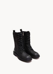AMBRA -  BLACK ONYX KANSAS LEATHER ARMY BOOT