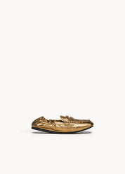 TEAGAN - PURE BRONZE RUCHED LEATHER LOAFER