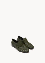ANGELICA - MOCASSINI IN PELLE STAMPA COCCO EDEN GREEN