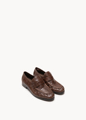 ANGELICA - COCOA BROWN COCCO LEATHER MOCASSINS