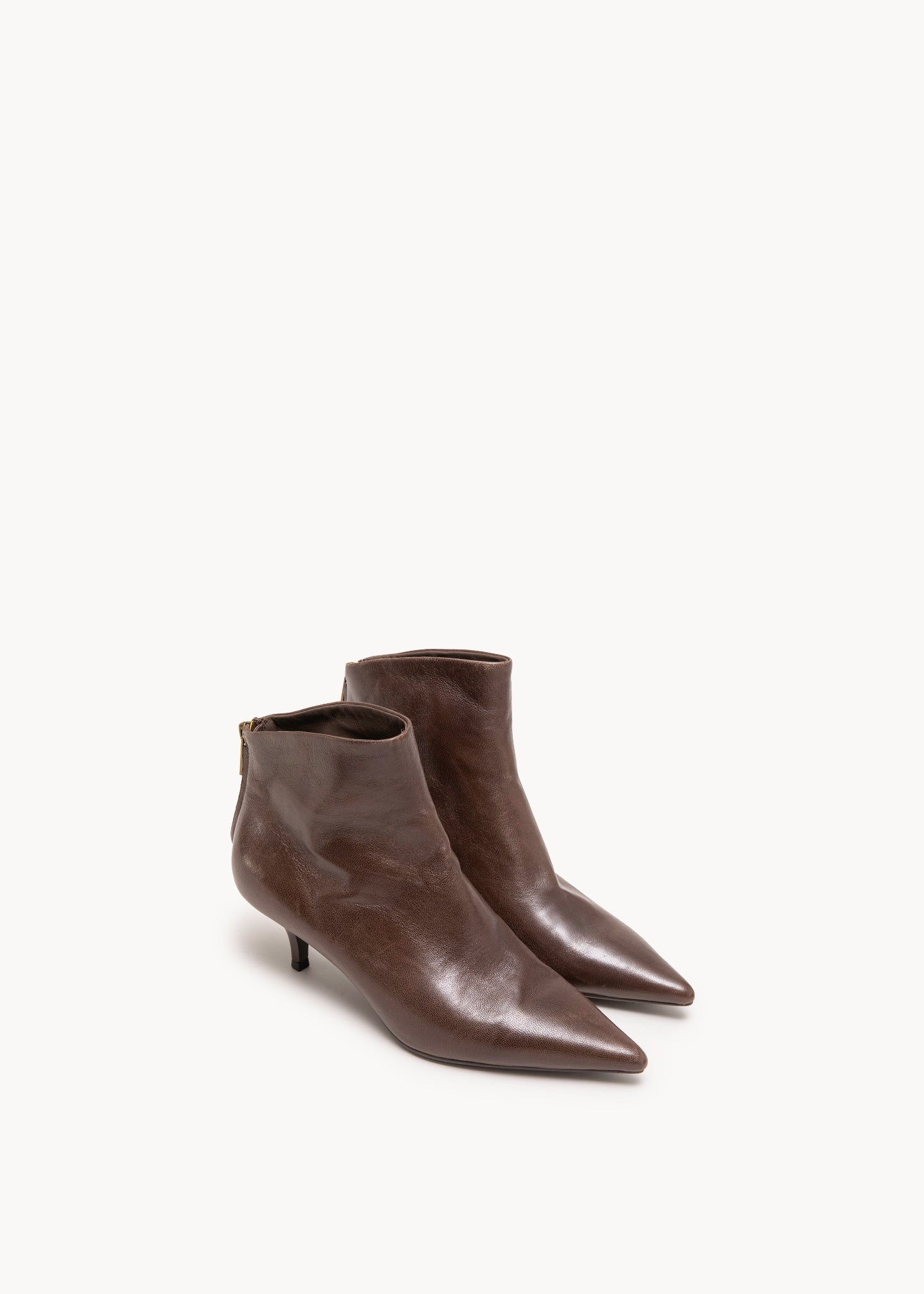 ARABELLA - STIVALETTO CON TACCO IN PELLE CACAO