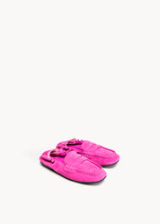 TEAGAN - NEON BLUSH RUCHED SUEDE LOAFER