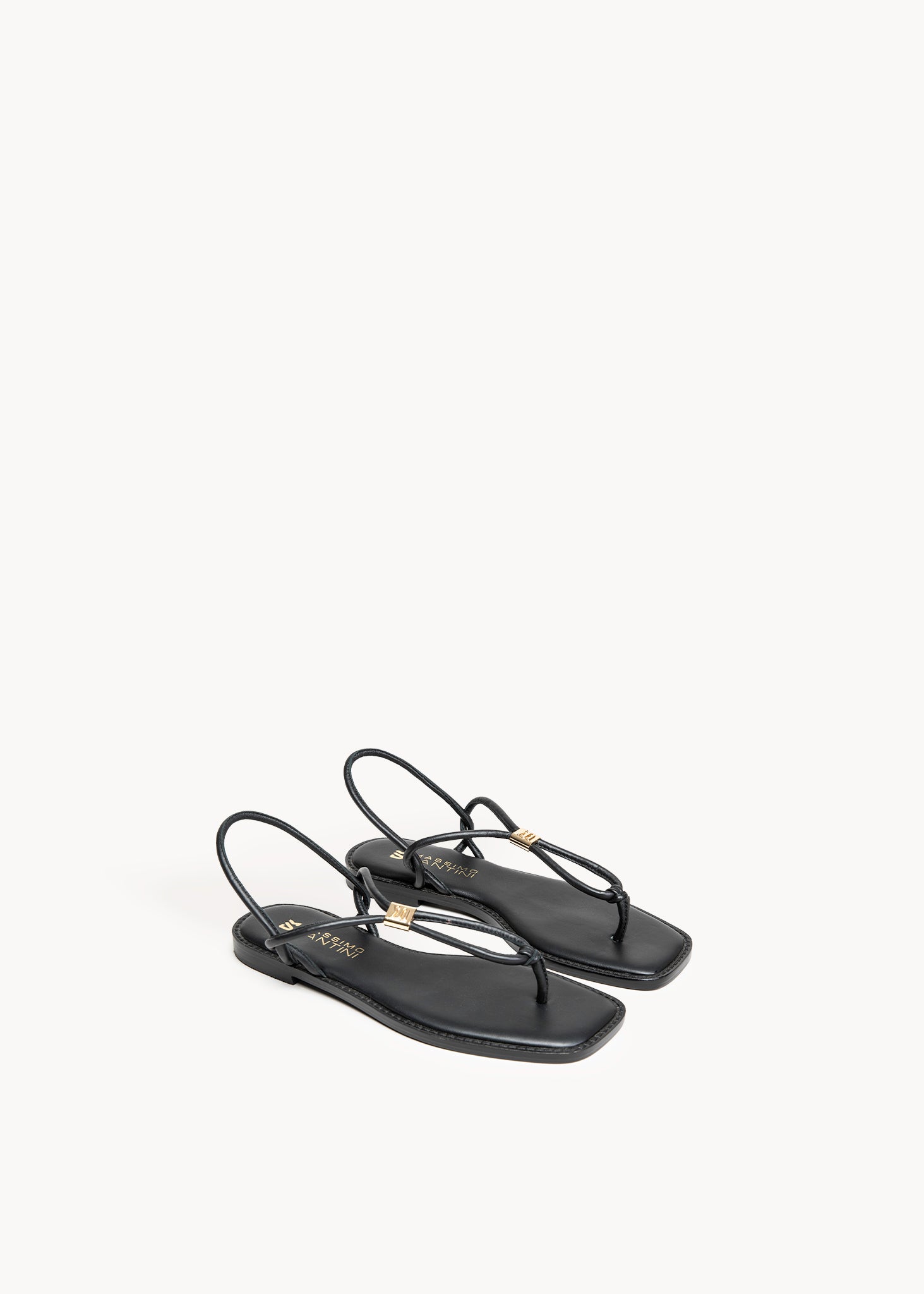 TARA  - BLACK INK LEATHER SANDAL
