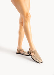 RACHEL  - SAND VELOUR SANDALS