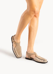 RACHEL  - SAND VELOUR SANDALS