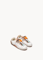 ADRIENNE - SNEAKERS IN PELLE BIANCO PERLA E SUEDE TAUPE