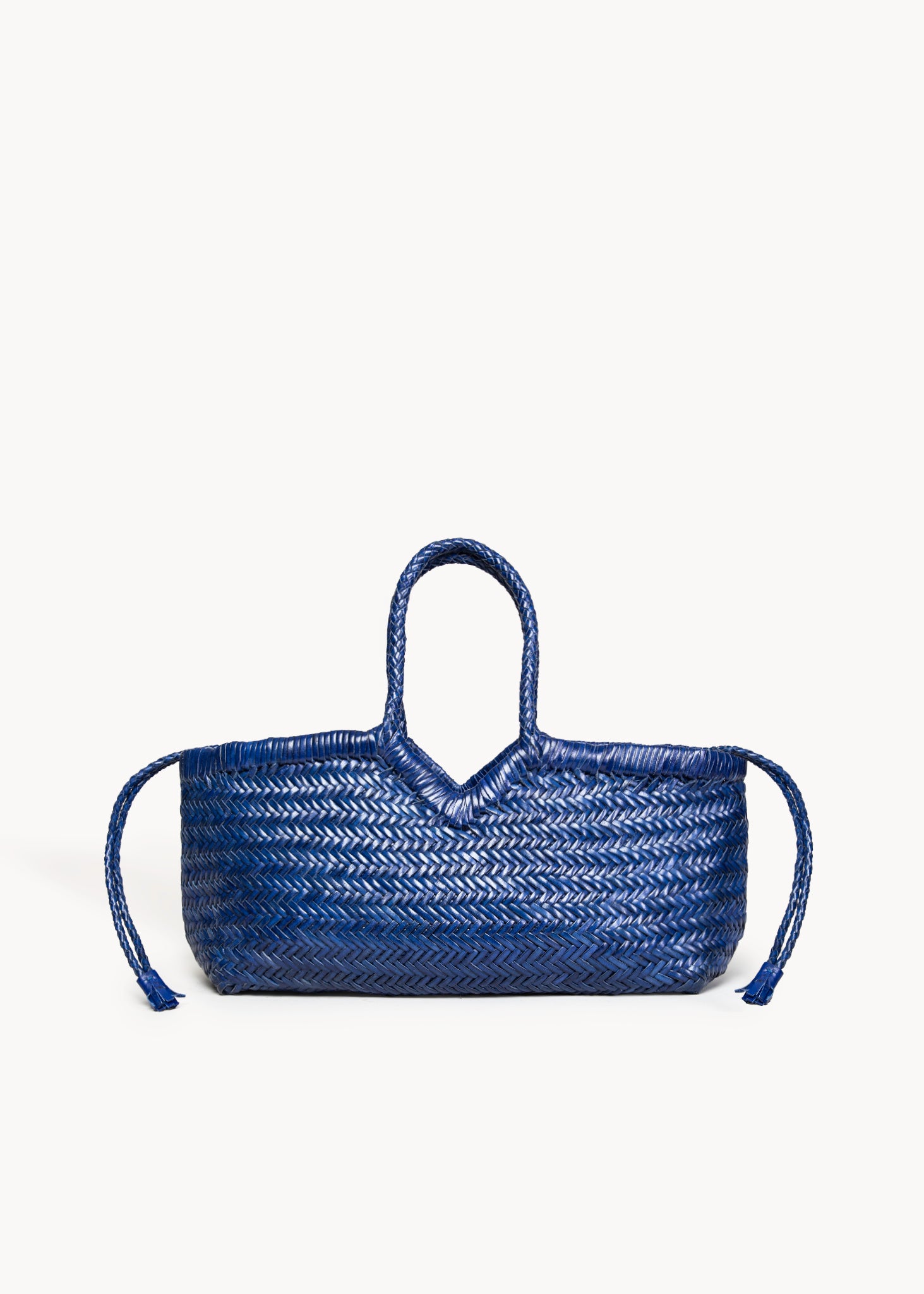 TYDE  - BLUE ROYAL SMALL WOVEN LEATHER BAG