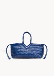 TYDE  - BLUE ROYAL SMALL WOVEN LEATHER BAG