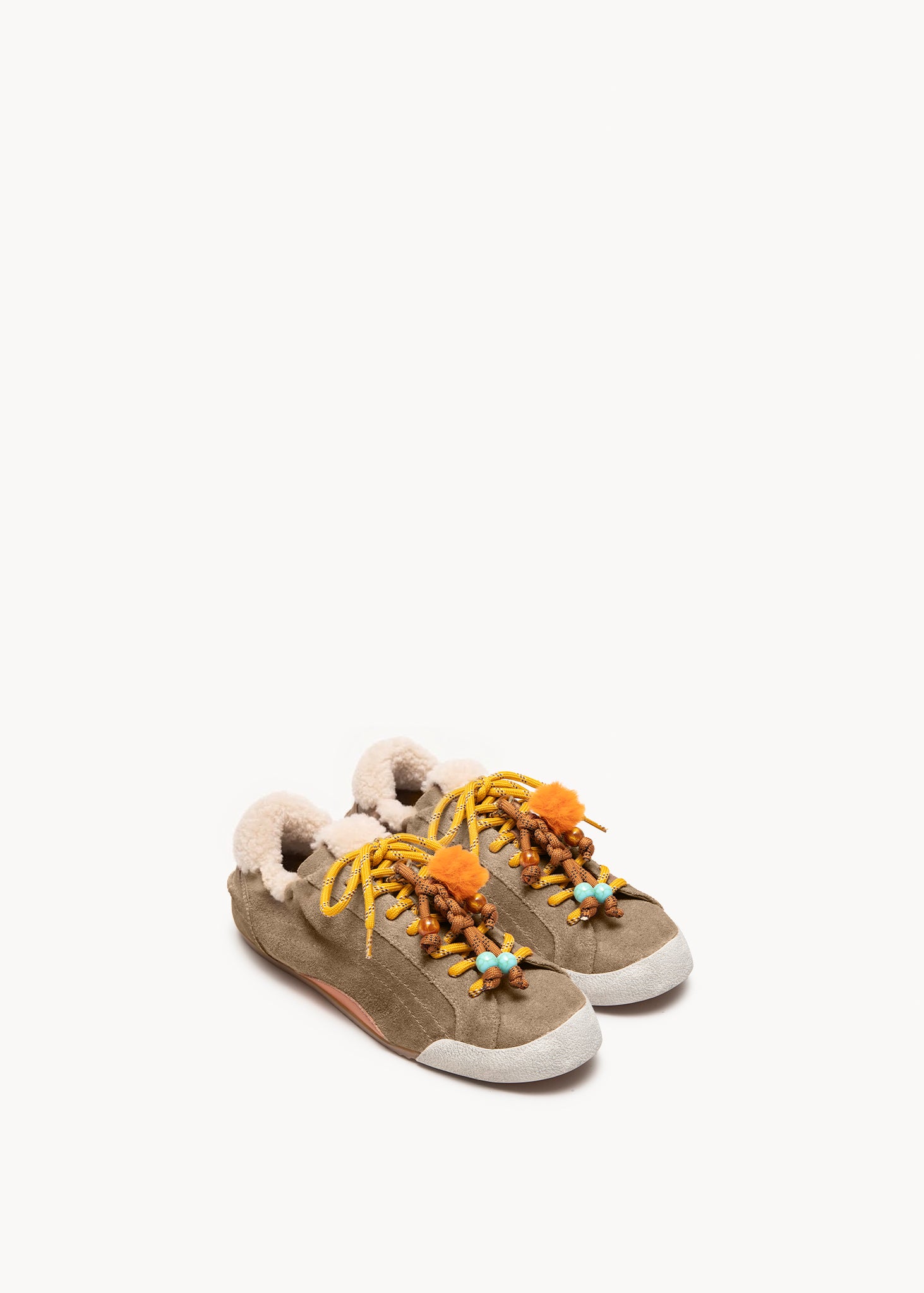 ADRIENNE - COW SUEDE TAUPE SNEAKERS