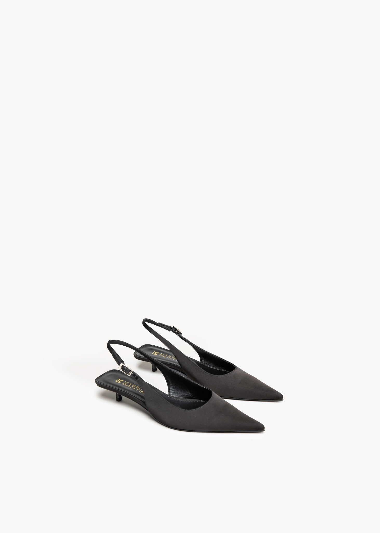 TANISHA - TECH SATIN BLACK SLINGBACK
