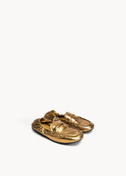 TEAGAN - PURE BRONZE RUCHED LEATHER LOAFER