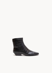 ASTRID - STIVALETTO IN PELLE STAMPA COCCO NERO ONICE 