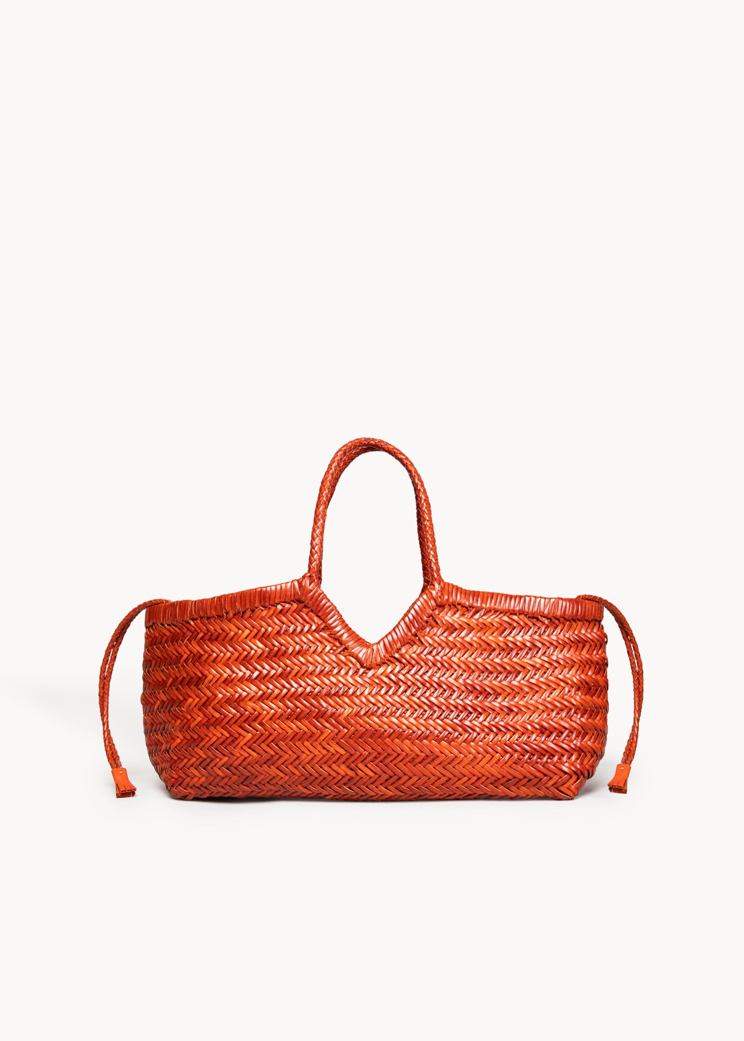 TYDE  - BITTER ORANGE SMALL WOVEN LEATHER BAG