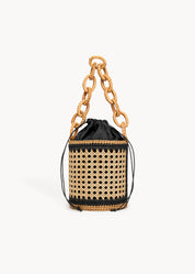 TOLLY  - BLACK AND NATURAL CROCHET BAG
