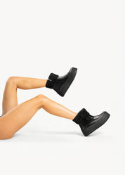 STEFY - STIVALETTO NERO INCHIOSTRO IN PELLE CON MONTONE