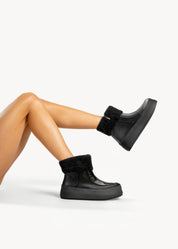 STEFY - STIVALETTO NERO INCHIOSTRO IN PELLE CON MONTONE