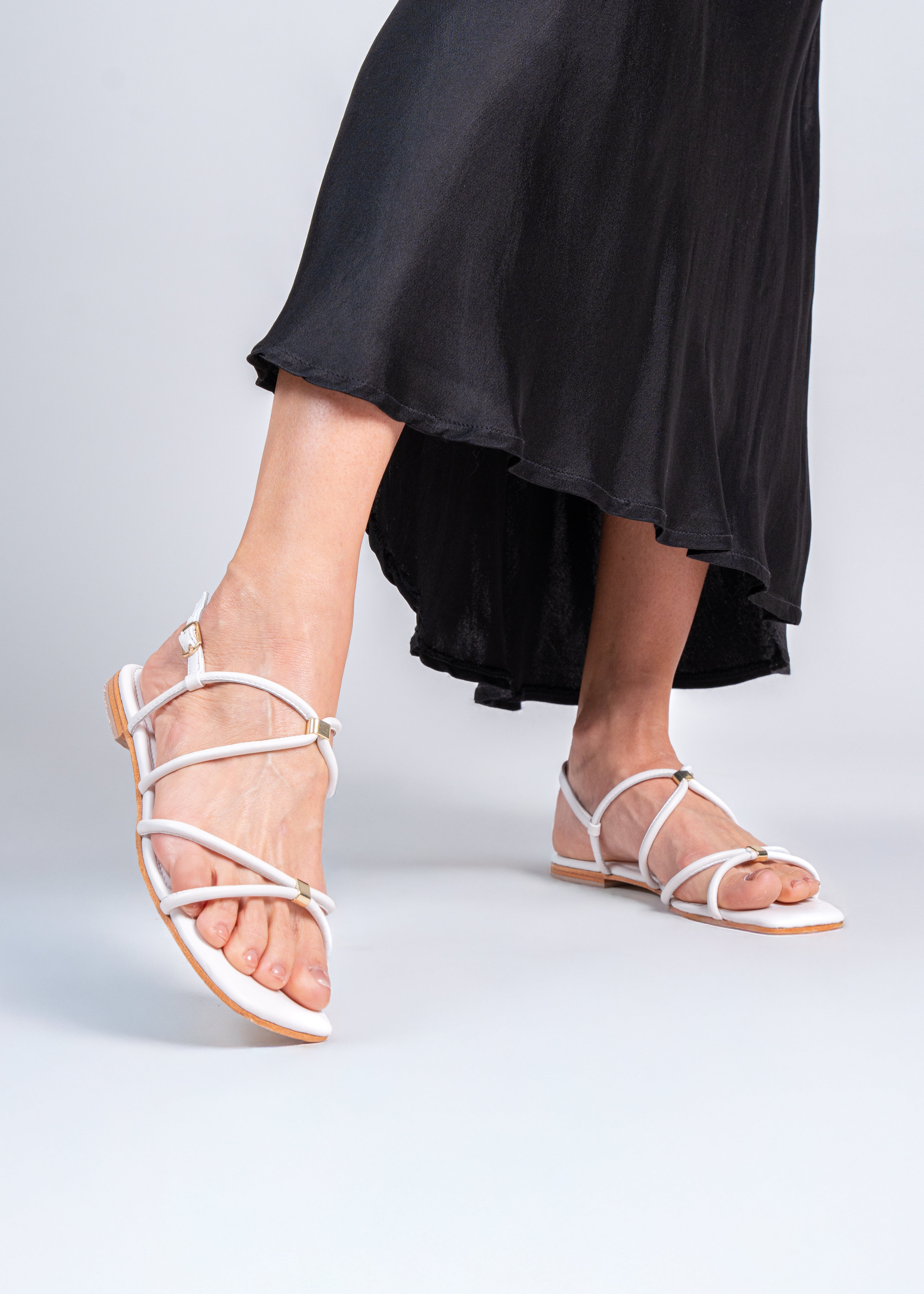 RITA - WHITE GLADIATOR SANDALS
