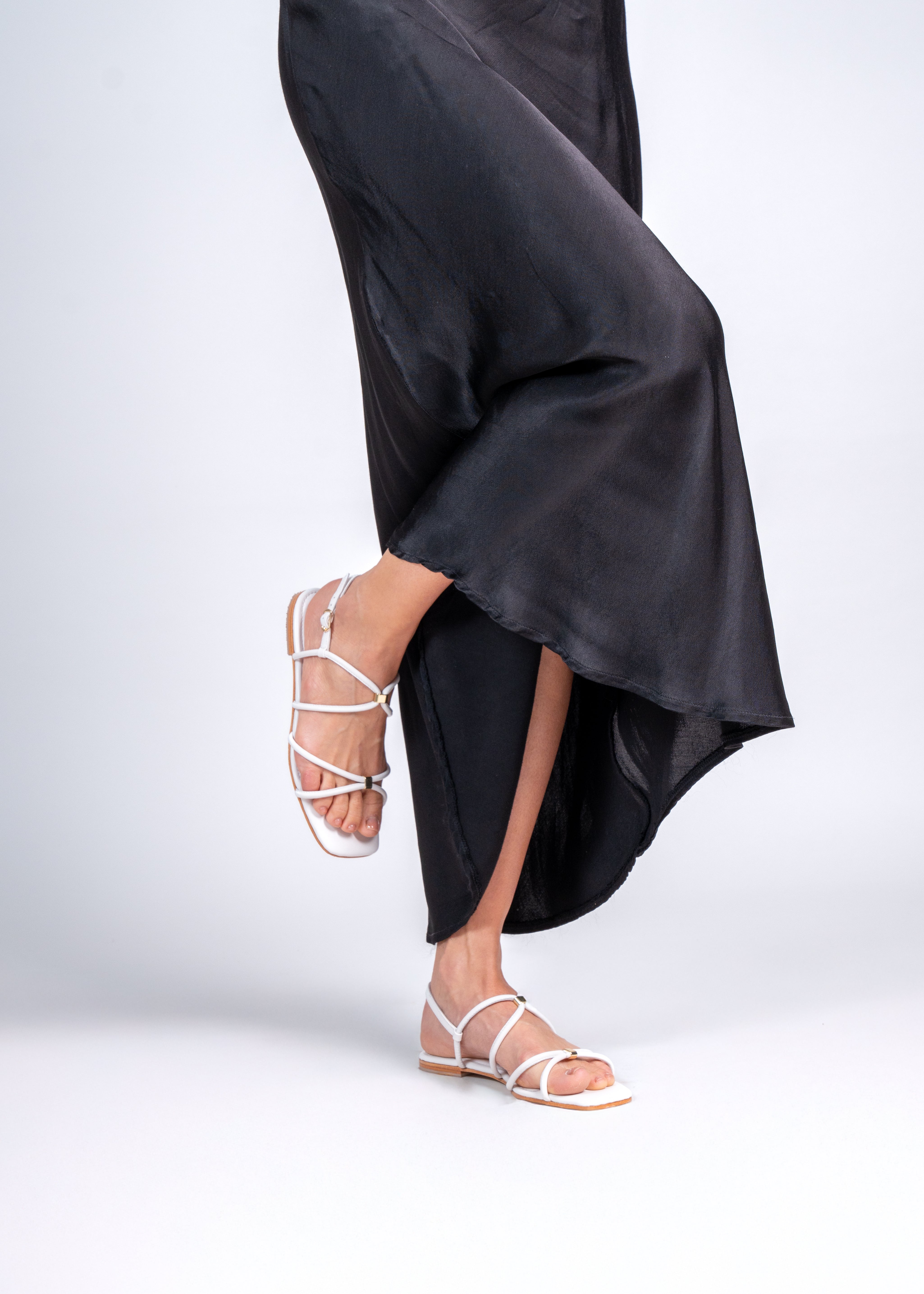 RITA - WHITE GLADIATOR SANDALS