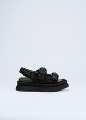 RUGA - BLACK CRYSTAL PLATFORM SANDALS