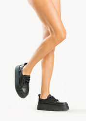 SERENA - SNEAKERS PLATFORM NERO INCHIOSTRO IN PELLE