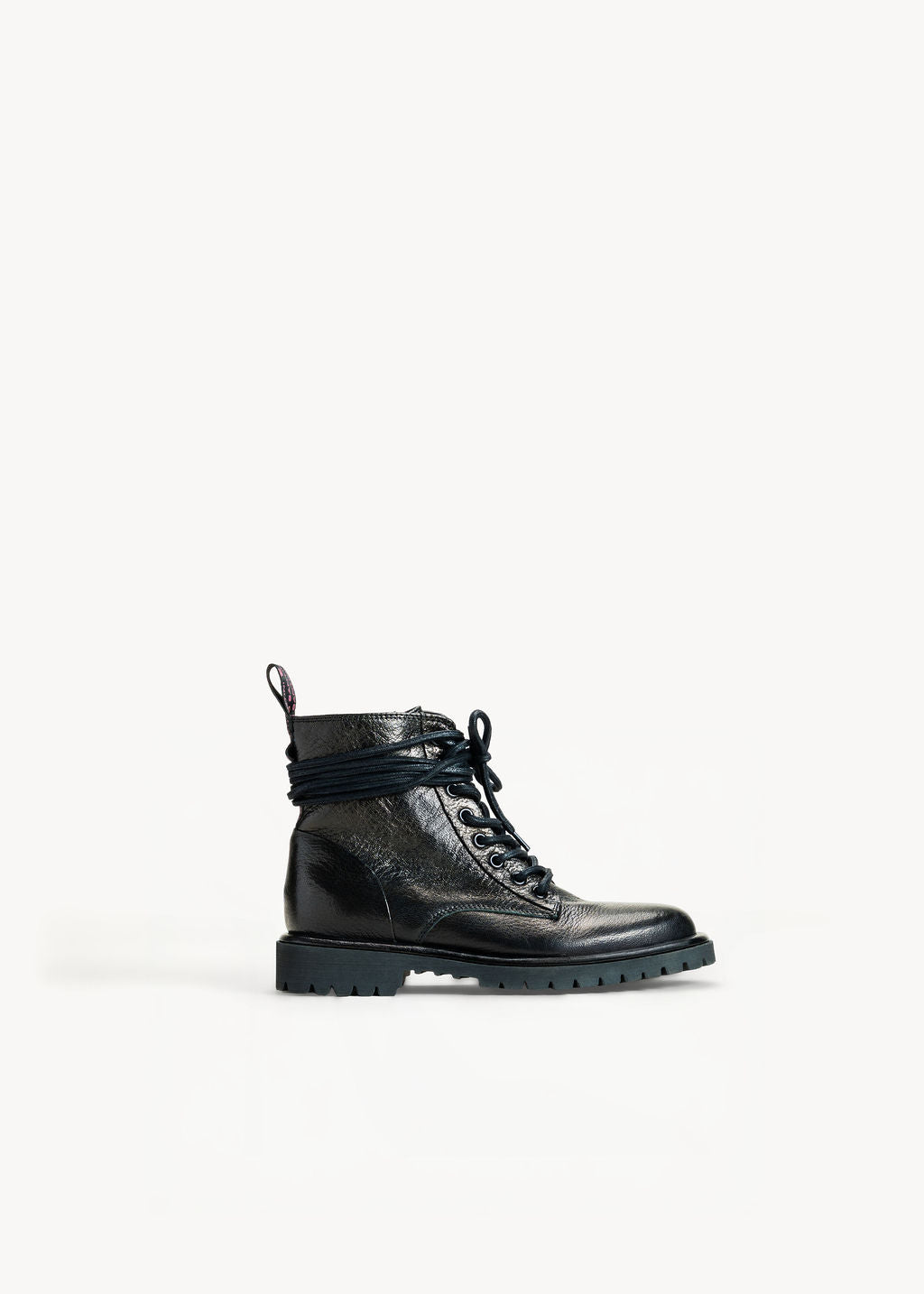 SHANTI - STIVALETTO NERO INCHIOSTRO IN PELLE