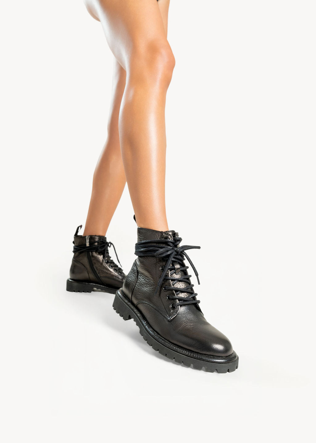 SHANTI - STIVALETTO NERO INCHIOSTRO IN PELLE