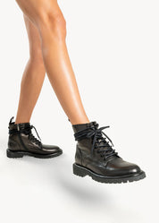 SHANTI - STIVALETTO NERO INCHIOSTRO IN PELLE