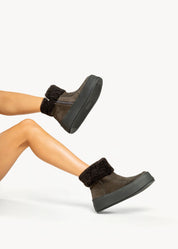 STEFY - STIVALETTO ARMY IN SUEDE CON MONTONE