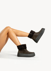 STEFY - STIVALETTO ARMY IN SUEDE CON MONTONE