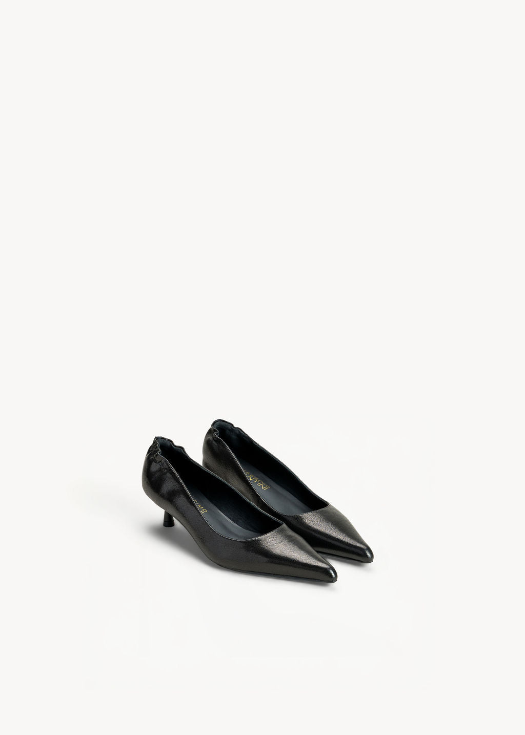 SUSAN - BLACK LEATHER DECOLLETE'