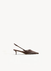 SAGE - SLINGBACK ESPRESSO IN CAVALLINO
