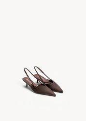SAGE - SLINGBACK ESPRESSO IN CAVALLINO